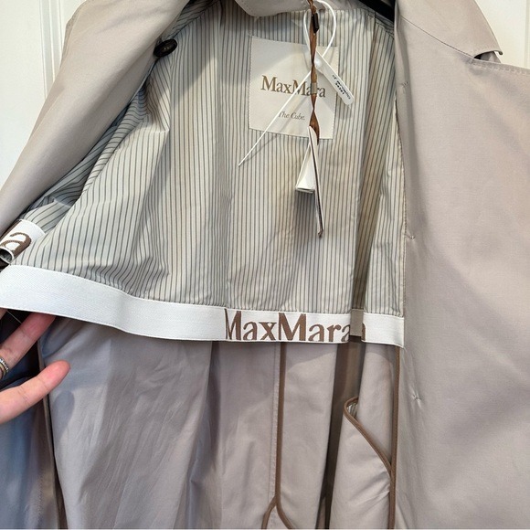 NWT Max Mara Cube Trench Coat Size: US8 Large Spring/Fall / Winter Beige - Picture 11 of 14